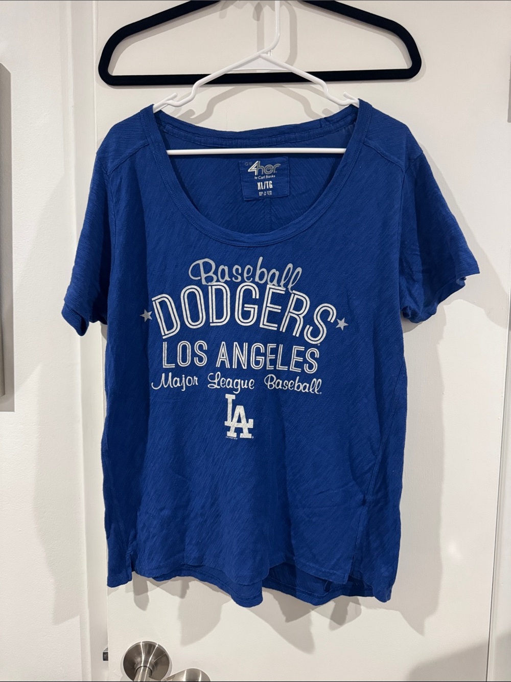Womens 4her by Carl Banks Los Angeles Dodgers Blue Scoop Neck Tee XL